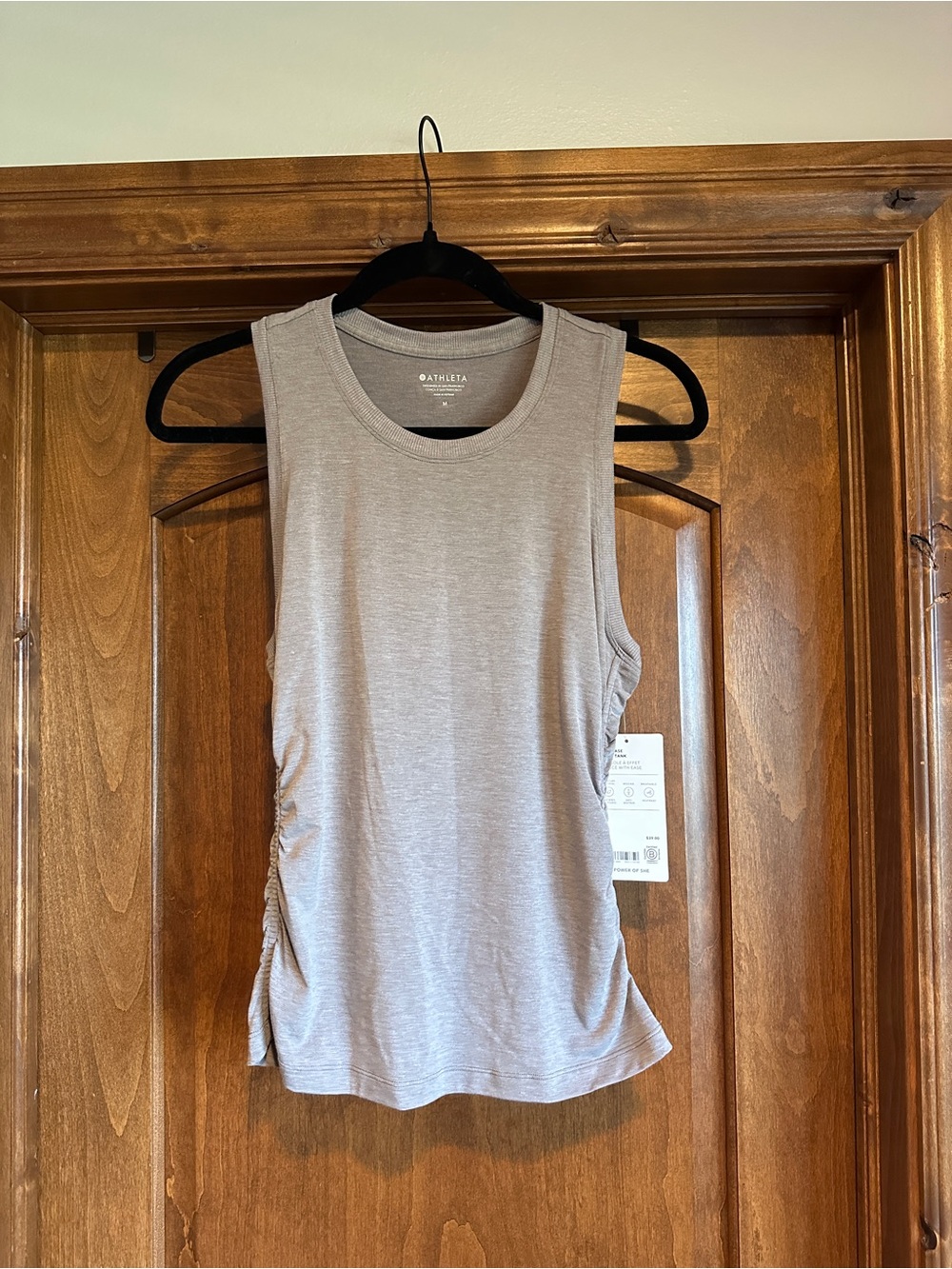 Athleta Light Gray Sleeveless Ruched Tank Top